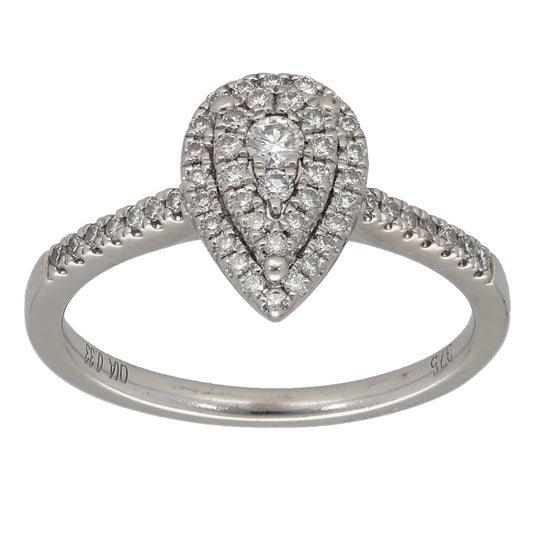 9ct White Gold 0.33ct Diamond Dress/Cocktail Ring Size N