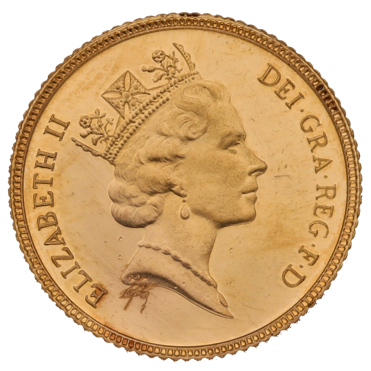 22ct Gold Queen Elizabeth II Half Sovereign Coin 1987