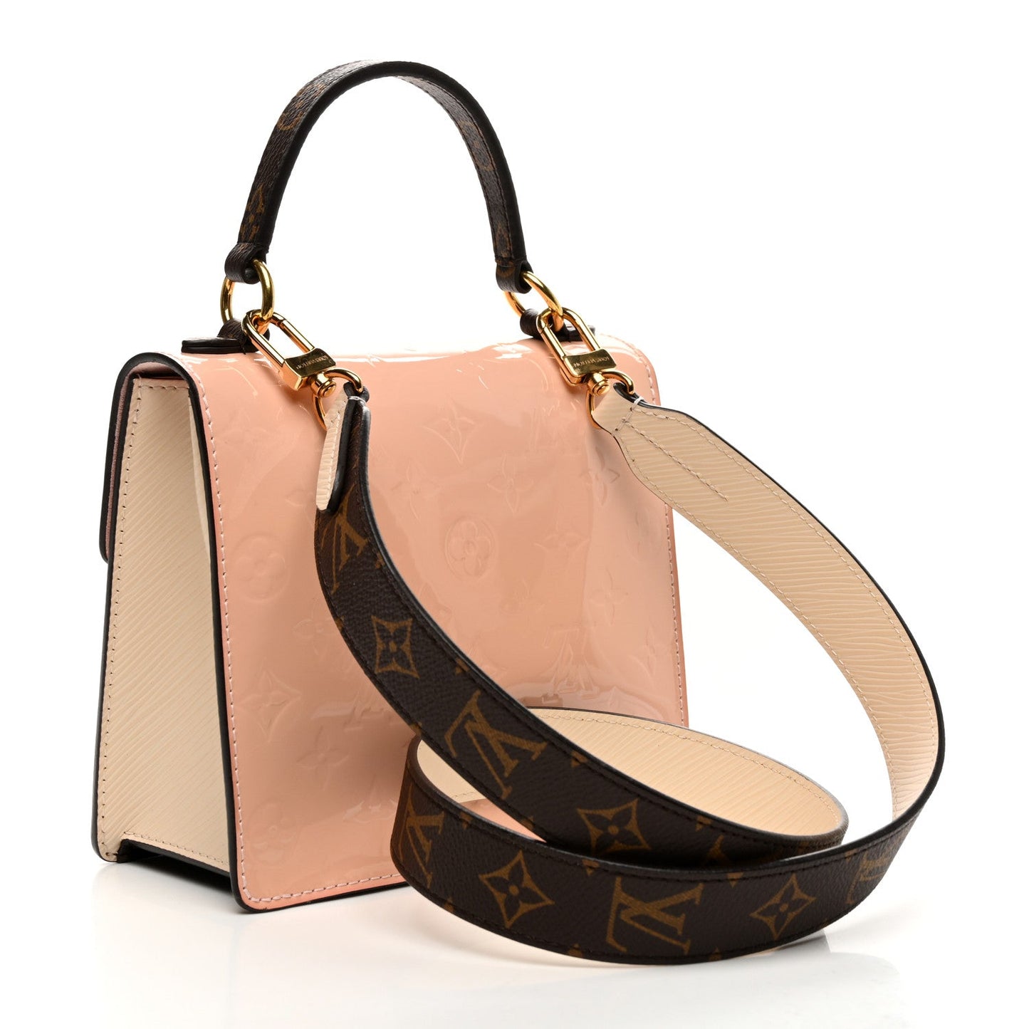Louis Vuitton Spring Street NM Monogram Vernis Patent Leather Bag - Rose Ballerine