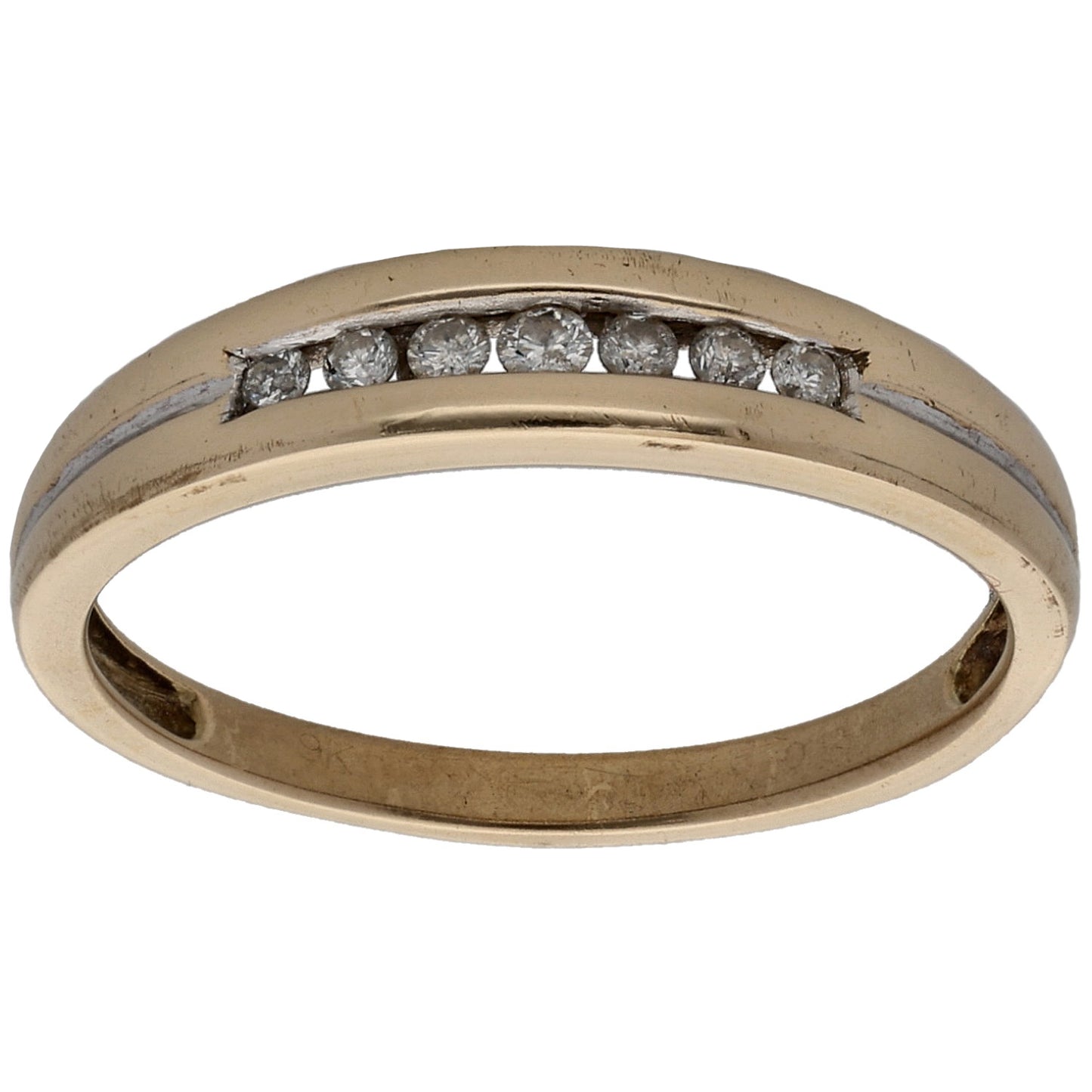 9ct Gold 0.14ct Diamond Half Eternity Ring Size O