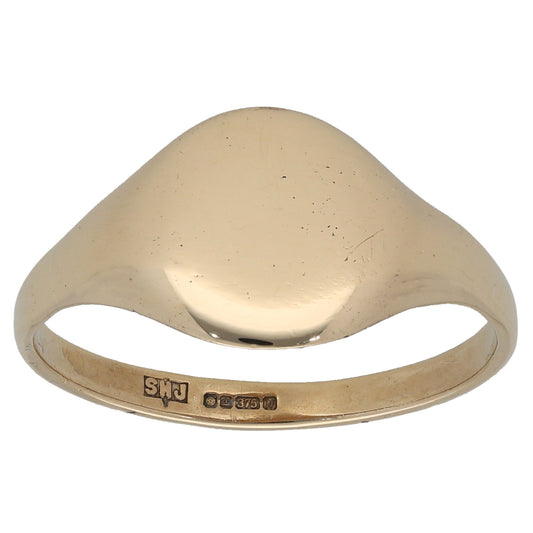 9ct Gold Plain Signet Ring Size U