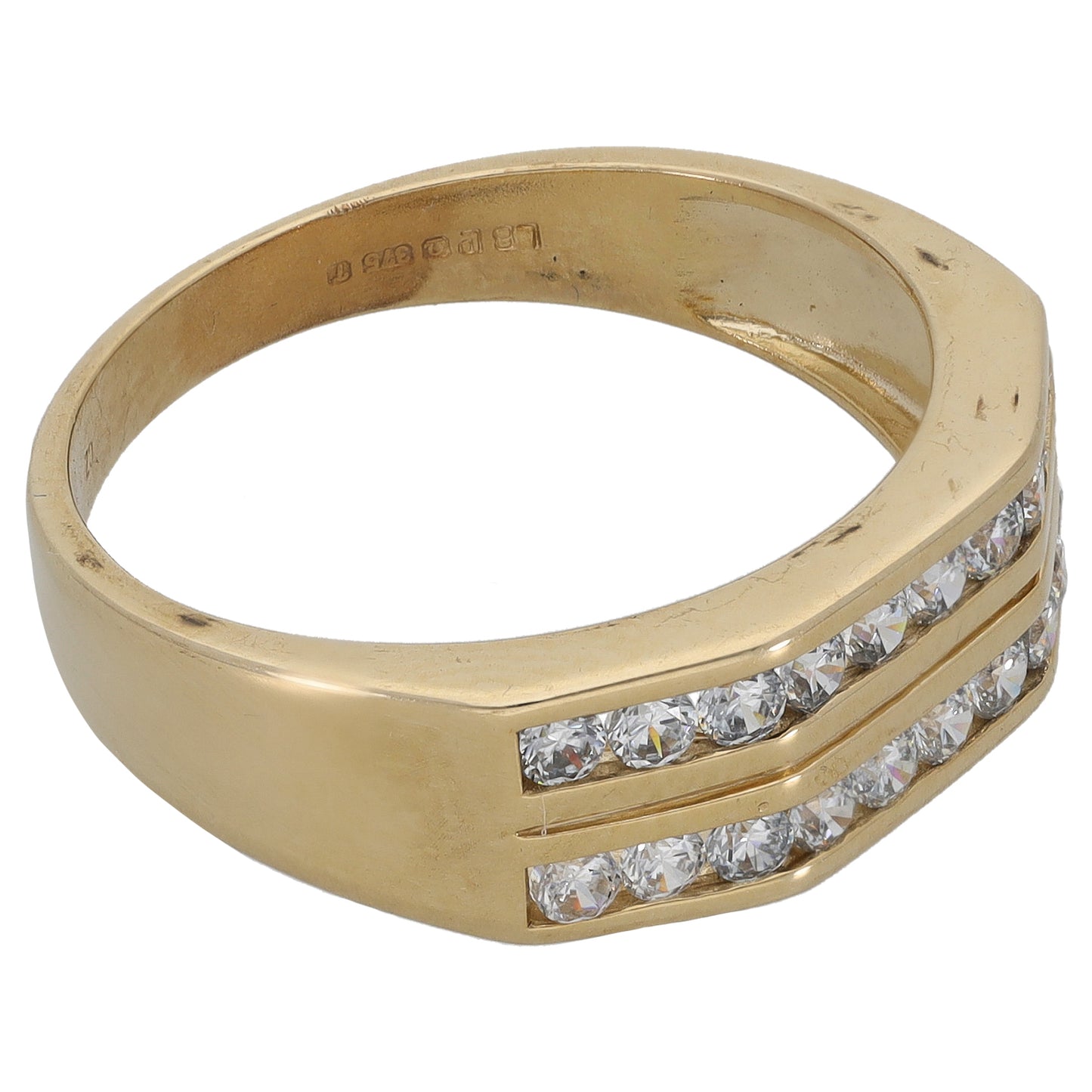 9ct Gold Cubic Zirconia Half Eternity Ring Size P