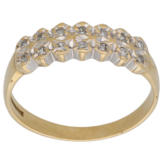 9ct Gold 0.10ct Diamond Alternative Ring Size M