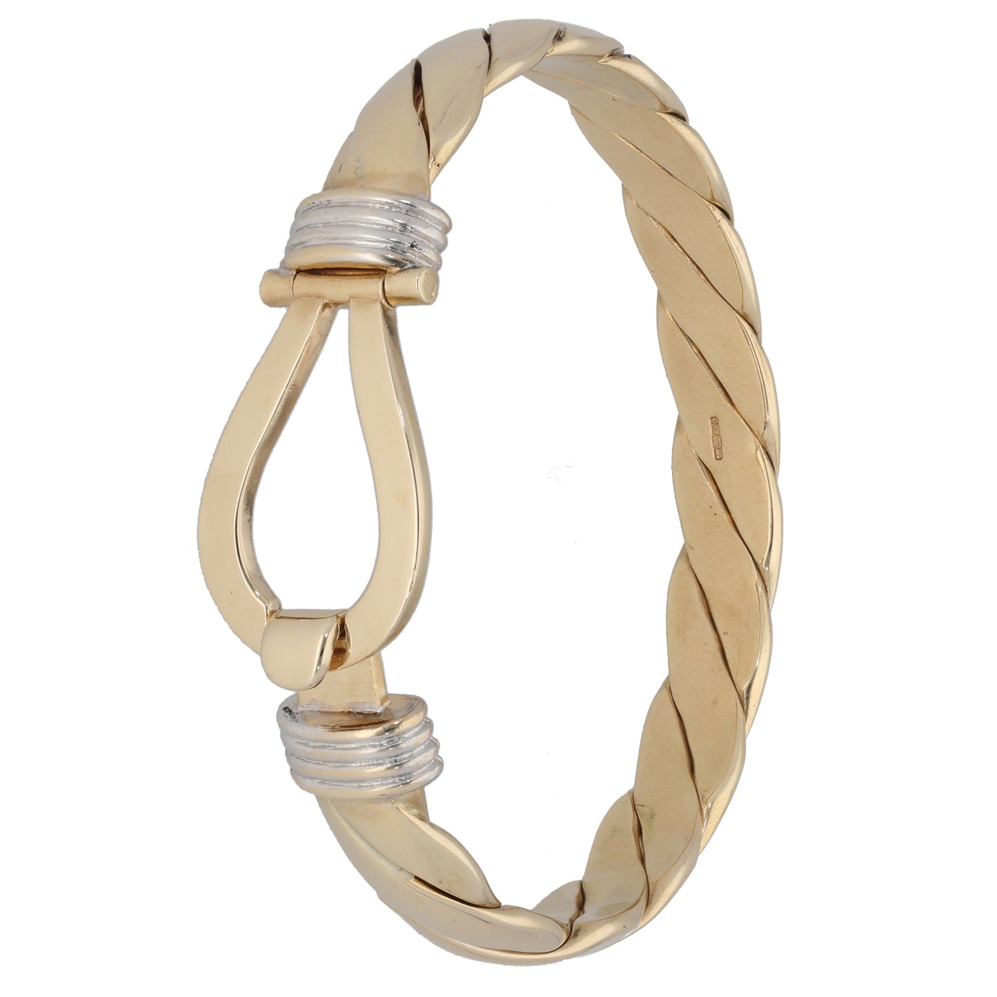 9ct Bi-Colour Gold Hinged/Clasp Bangle