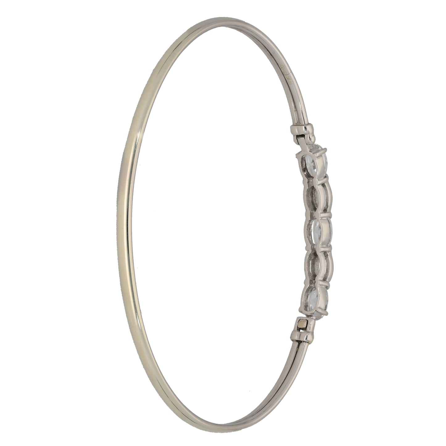 9ct White Gold Cubic Zirconia Alternative Bangle