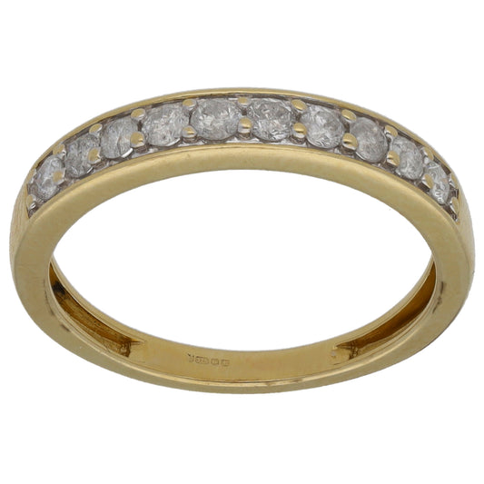 9ct Gold 0.30ct Diamond Half Eternity Ring Size L