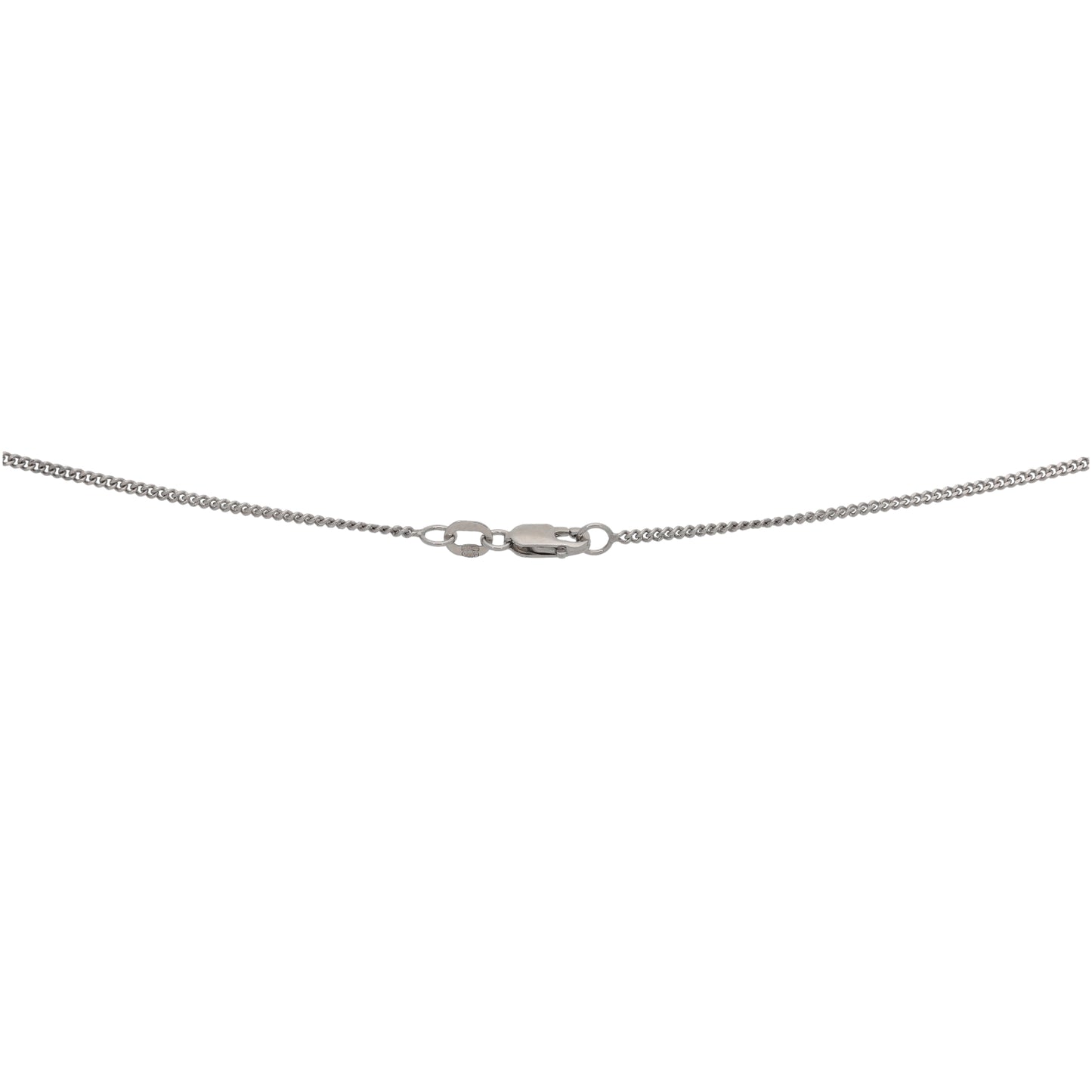 9ct White Gold Curb Chain 18"