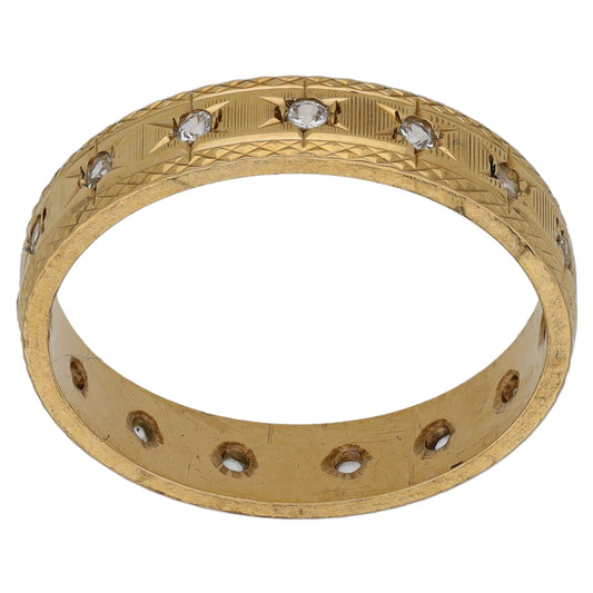 9ct Gold Cubic Zirconia Eternity Ring Size M