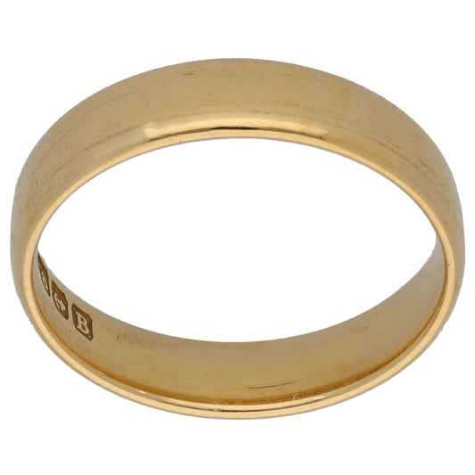 18ct Gold Plain Wedding Ring Size M
