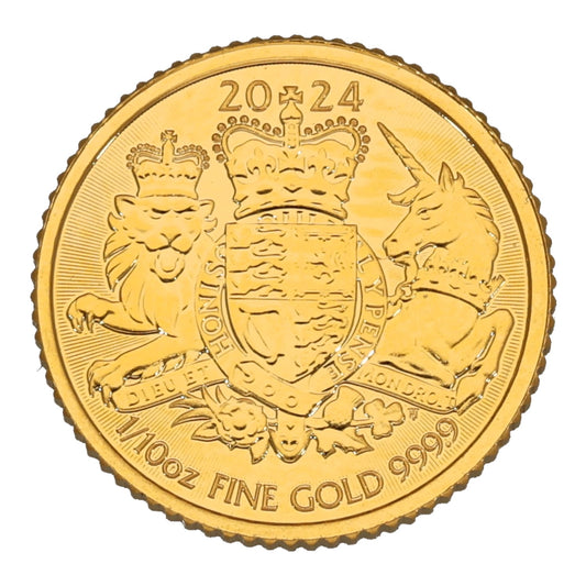 24ct Gold Royal Coat Of Arms 1/10 OZ Coin 2024