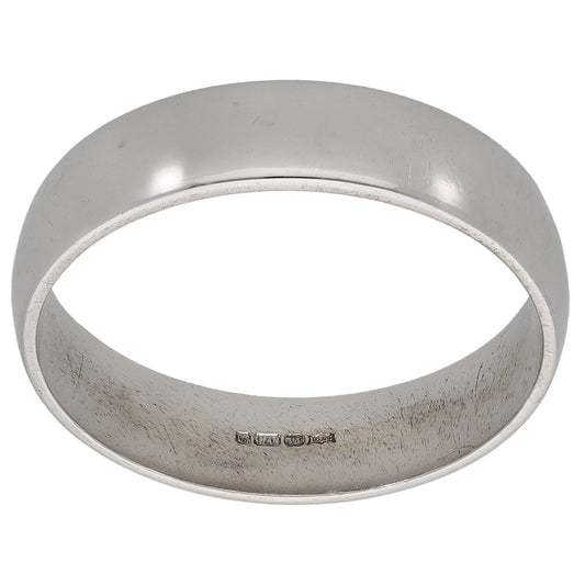 9ct White Gold Plain Wedding Ring Size S