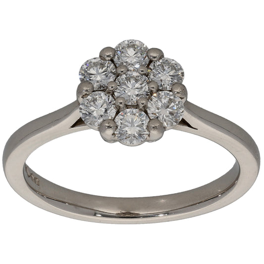 Platinum 0.70ct Diamond Cluster Ring Size P