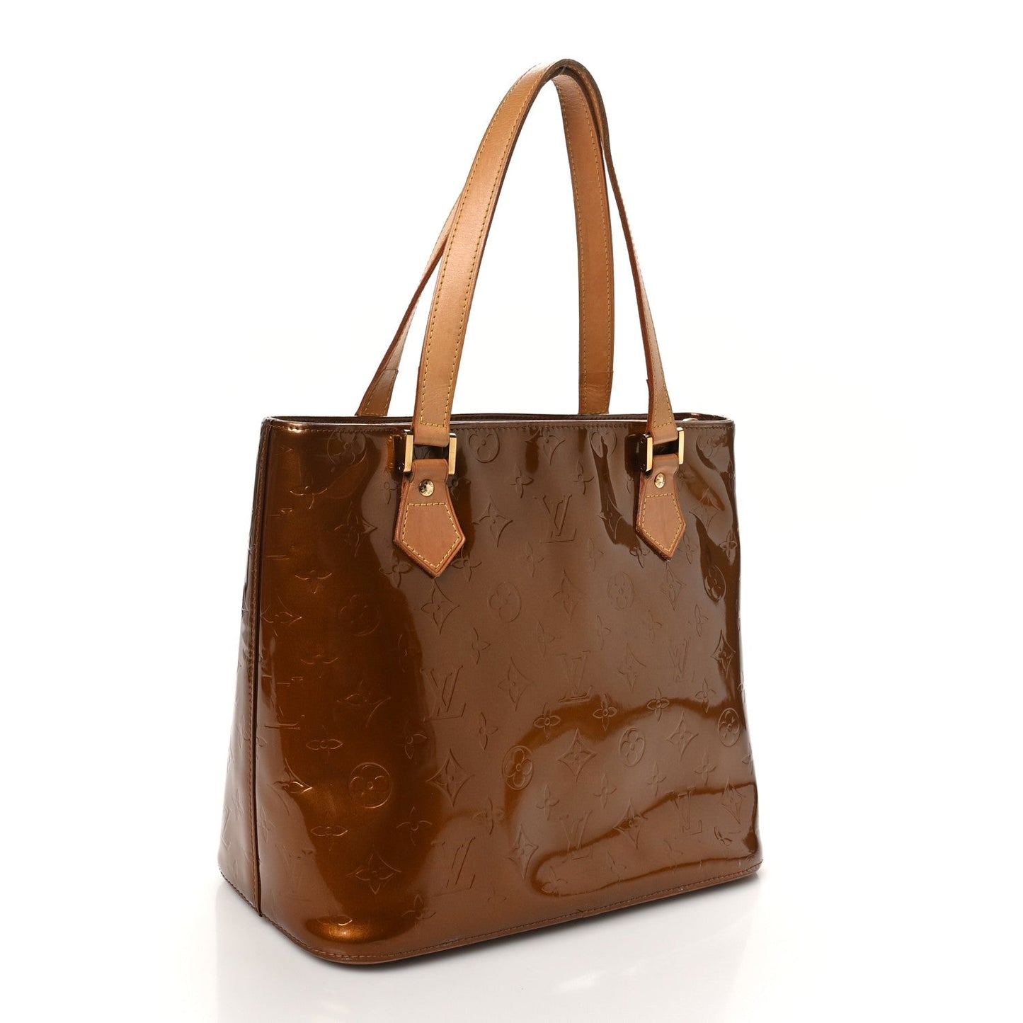 Louis Vuitton Houston Monogram Vernis Calfskin Leather Bag - Bronze