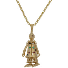 Load image into Gallery viewer, 9ct Gold Imitation Gems Clown Pendant With Chain

