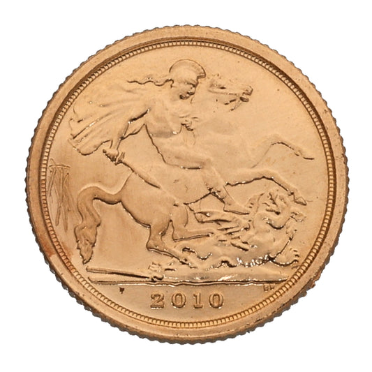 22ct Gold Queen Elizabeth II Quarter Sovereign Coin 2010