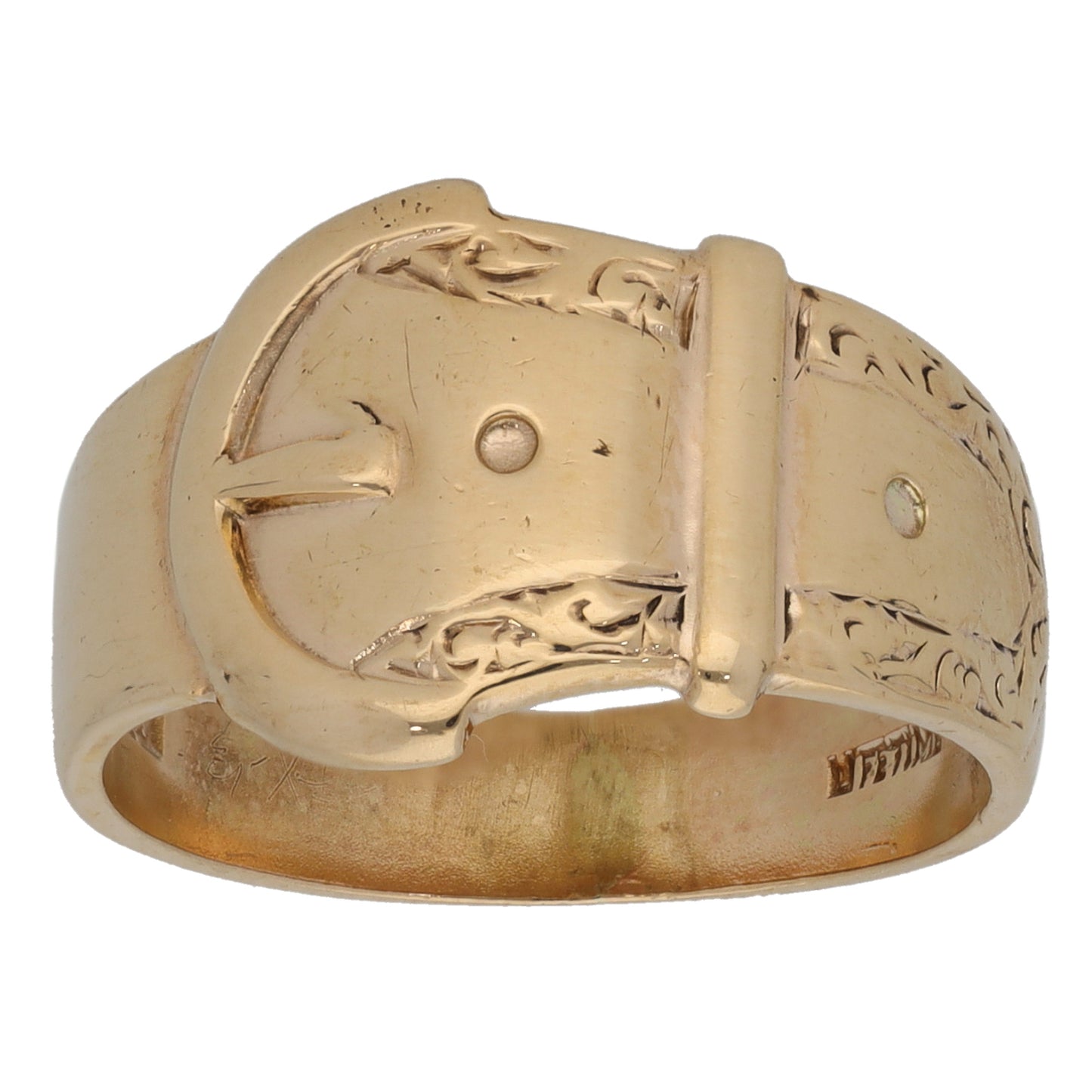 9ct Gold Buckle Ring Size P