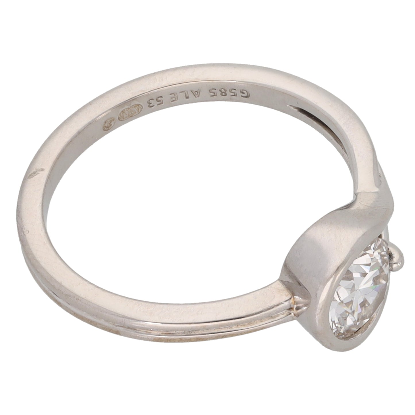 14ct White Gold 0.75ct Laboratory-Grown Diamond Solitaire Pandora Ring Size M
