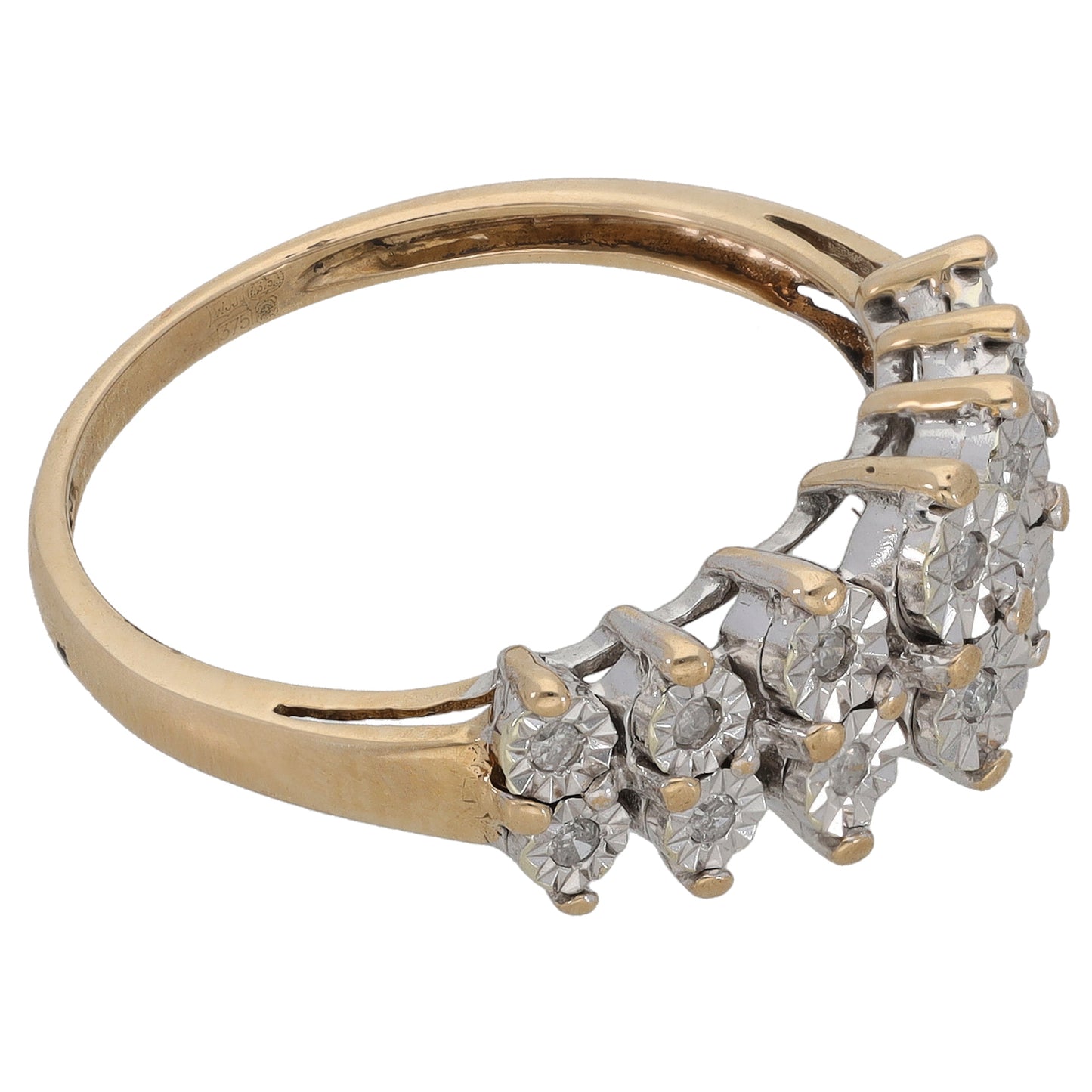 9ct Gold 0.07ct Diamond Dress/Cocktail Ring Size N