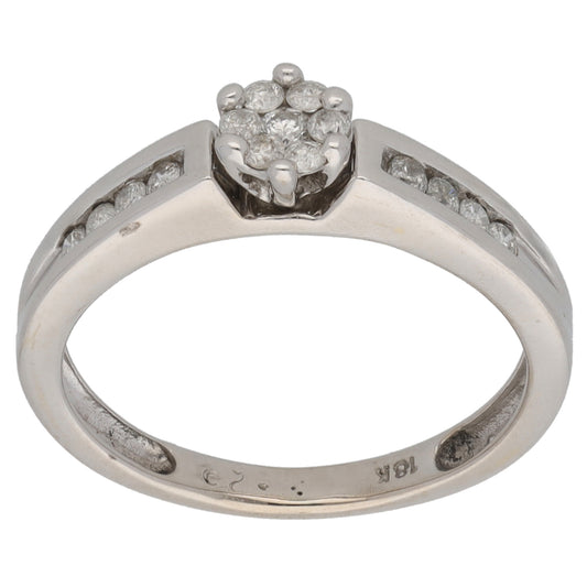 18ct White Gold 0.25ct Diamond Dress/Cocktail Ring Size K