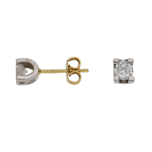 18ct Bicolour Gold 0.50ct Diamond Stud Earrings