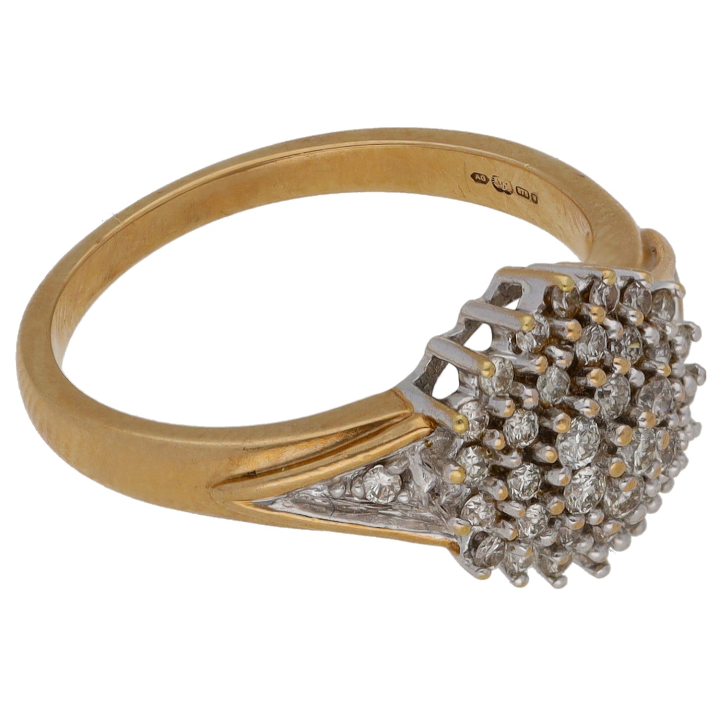 9ct Gold 0.40ct Diamond Cluster Ring Size K