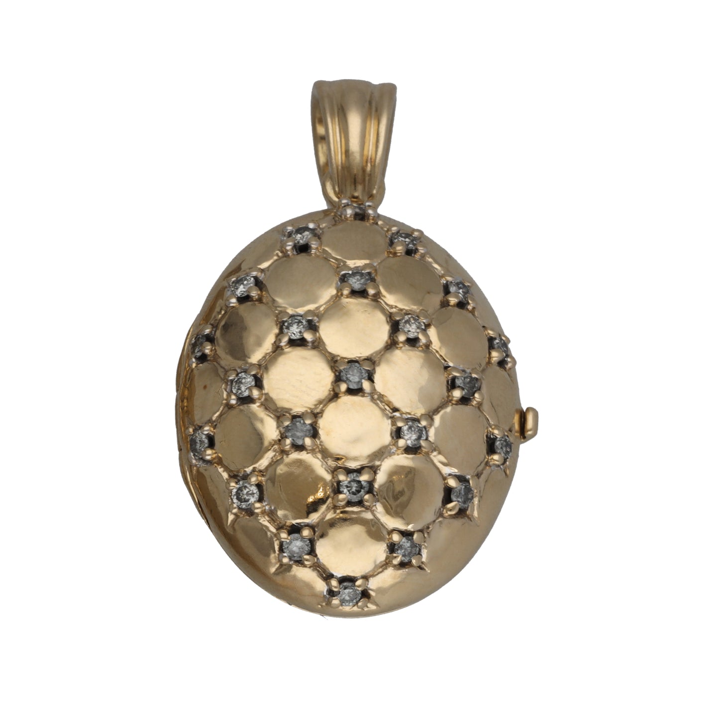 9ct Gold 0.23ct Diamond Patterned Locket Pendant