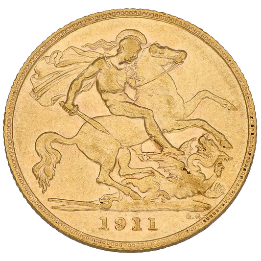 22ct Gold King George V Half Sovereign Coin 1911