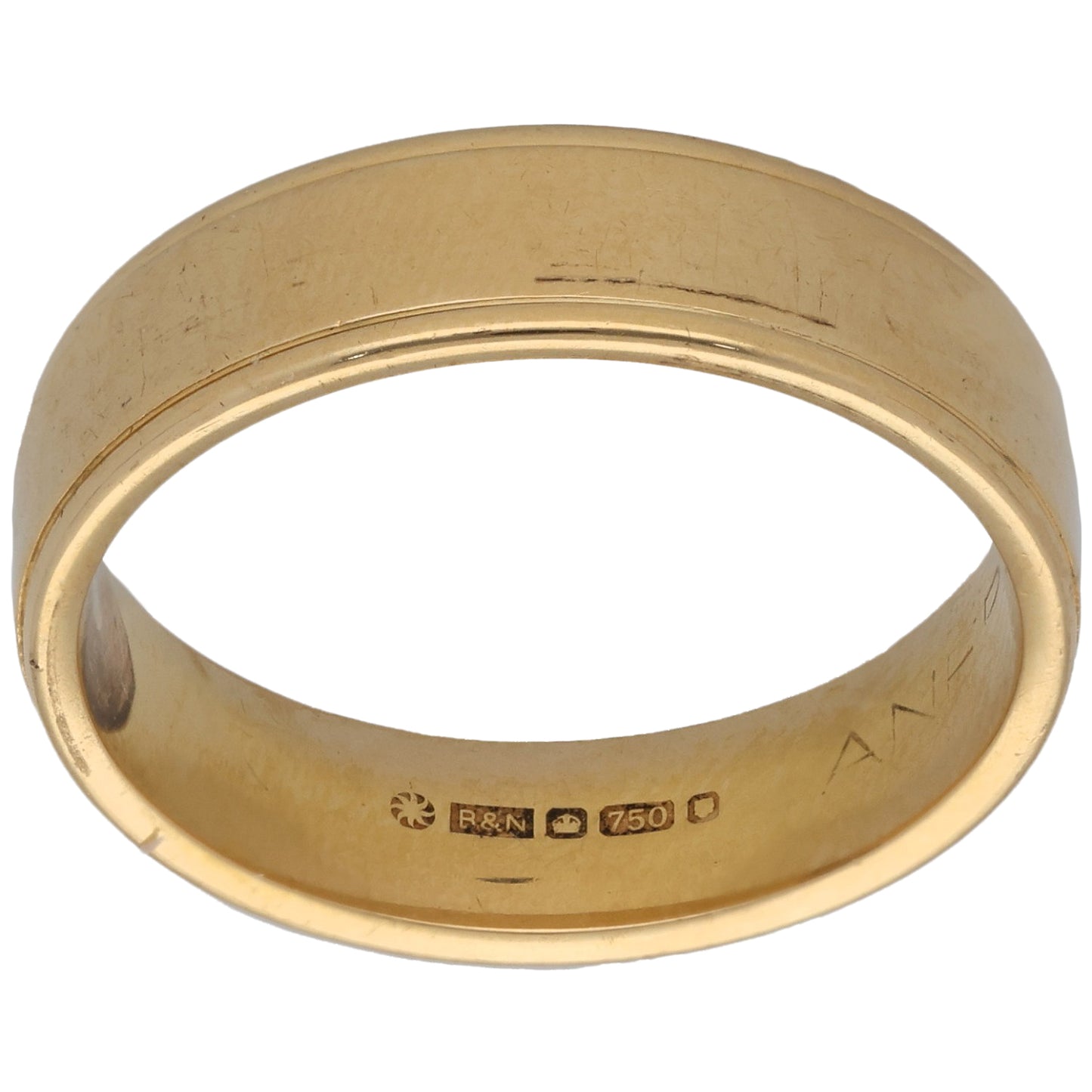 18ct Gold Plain Wedding Ring Size T