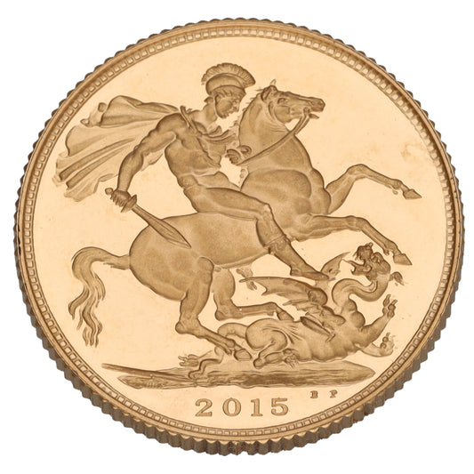 22ct Gold Queen Elizabeth II Full Sovereign Coin 2015