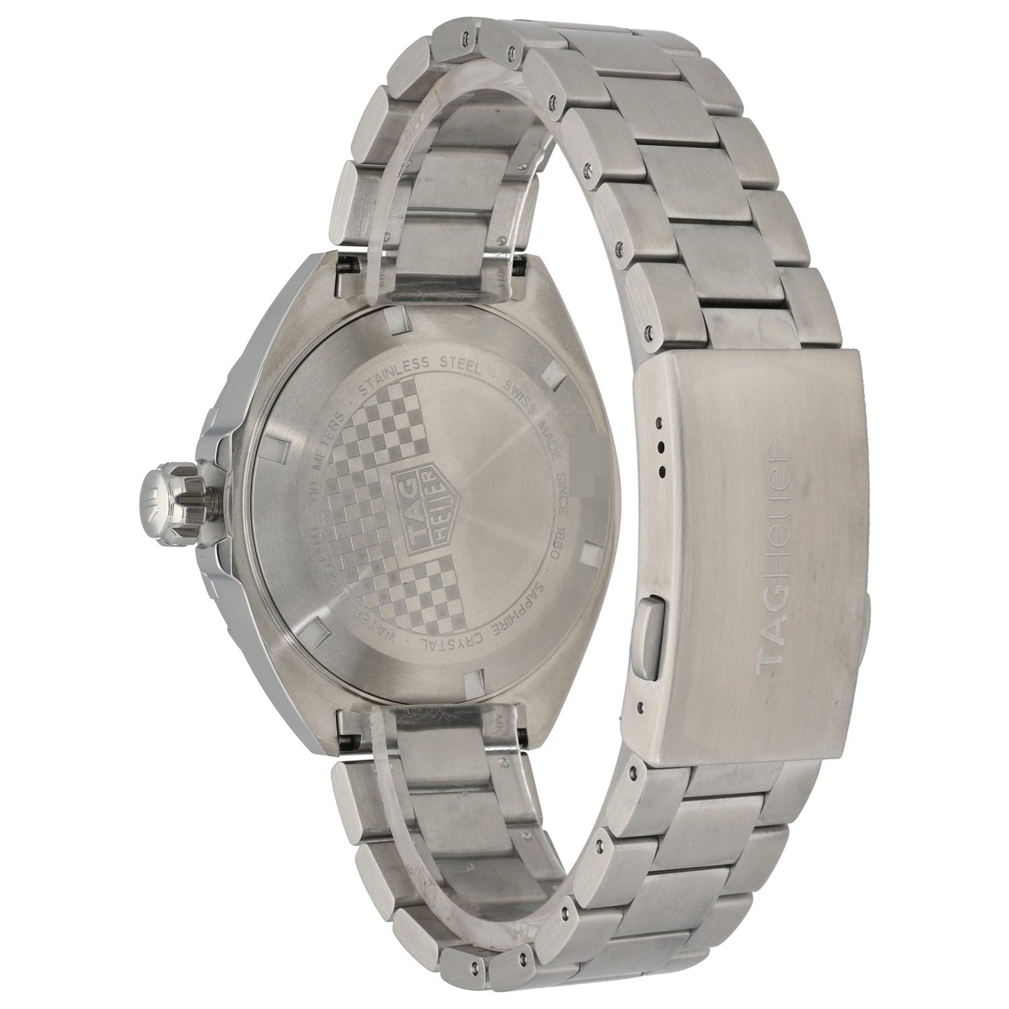 Tag Heuer Formula 1 WAZ1118, housing a 41mm stainless steel case, with caseback and calsp on show.