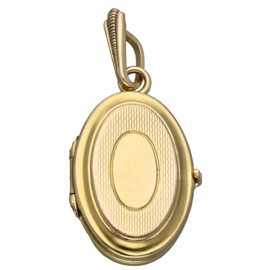 9ct Gold Patterned Locket Pendant