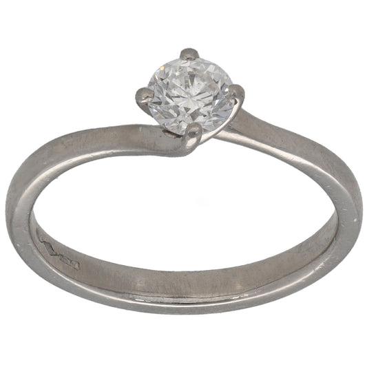 Platinum 0.40ct Diamond Solitaire Ring Size L