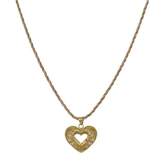 9ct Gold Heart Pendant With Chain