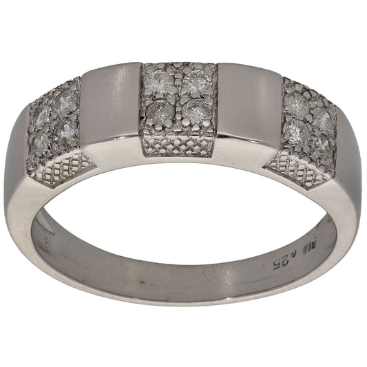 9ct White Gold 0.25ct Diamond Dress/Cocktail Ring Size O
