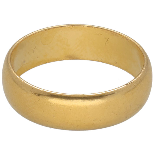 22ct Gold Plain Wedding Ring Size N