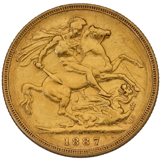 22ct Gold Queen Victoria Full Sovereign Coin 1887