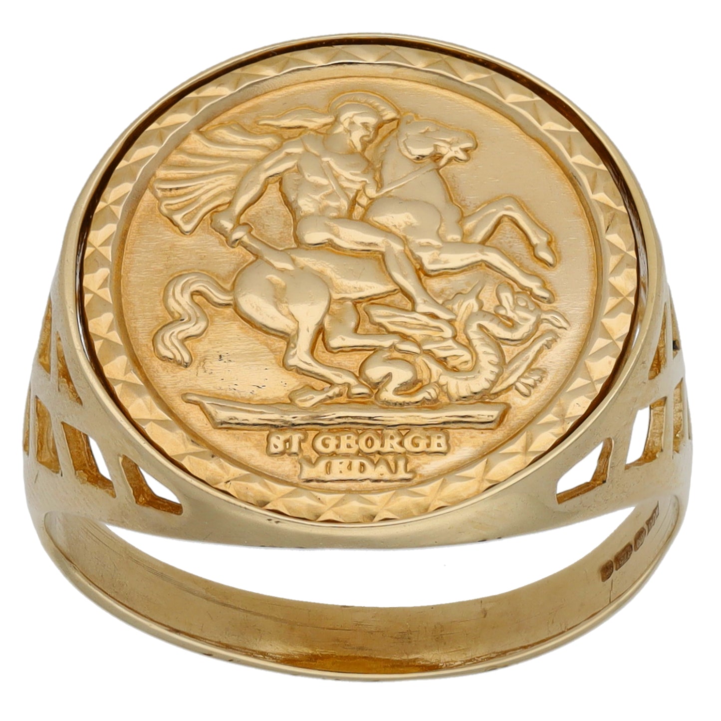 9ct Gold St George Ring Size S