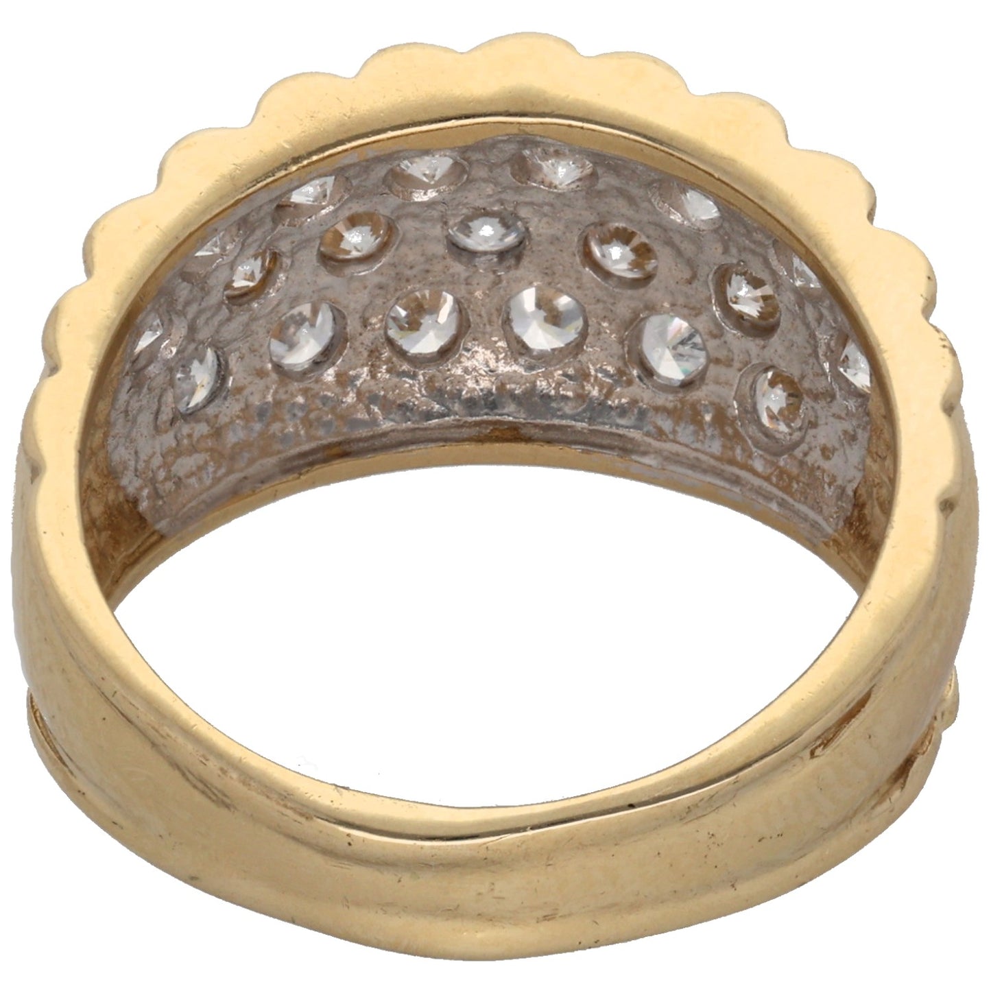 9ct Gold Cubic Zirconia Dress/Cocktail Ring Size S