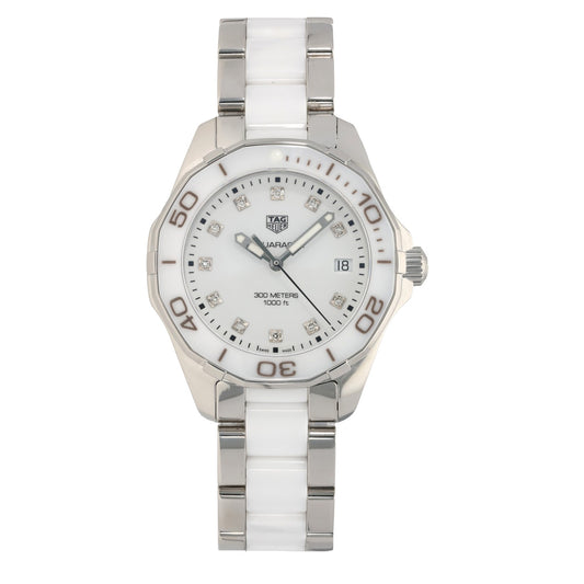 Tag Heuer Aquaracer WAY131D, White Dial, Stainless Steel & Ceramic, Front Image
