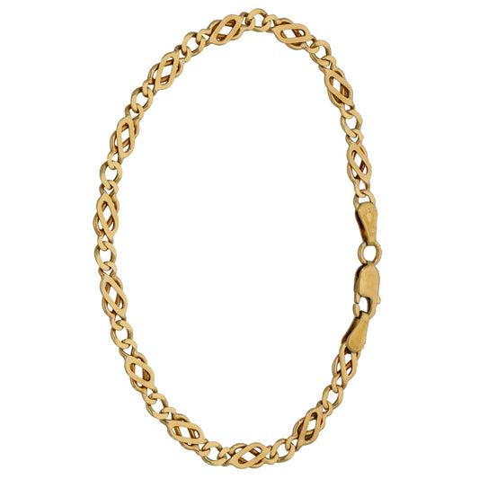 Gold-tone chain bracelet with interlocking oval links