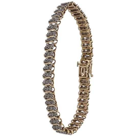 9ct Gold 1.98ct Diamond Fancy Stone Set Bracelet