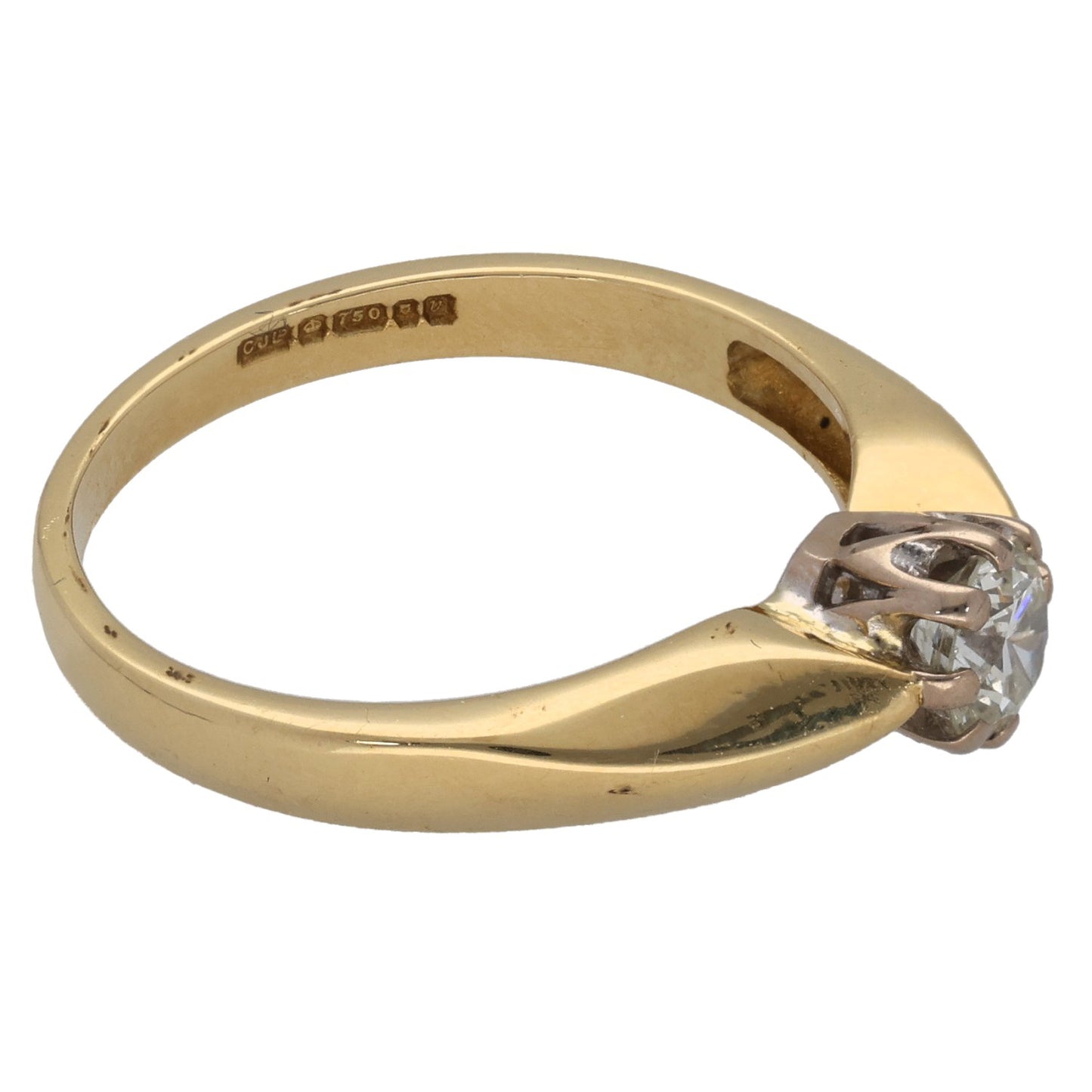 18ct Gold 0.60ct Diamond Solitaire Ring Size Q