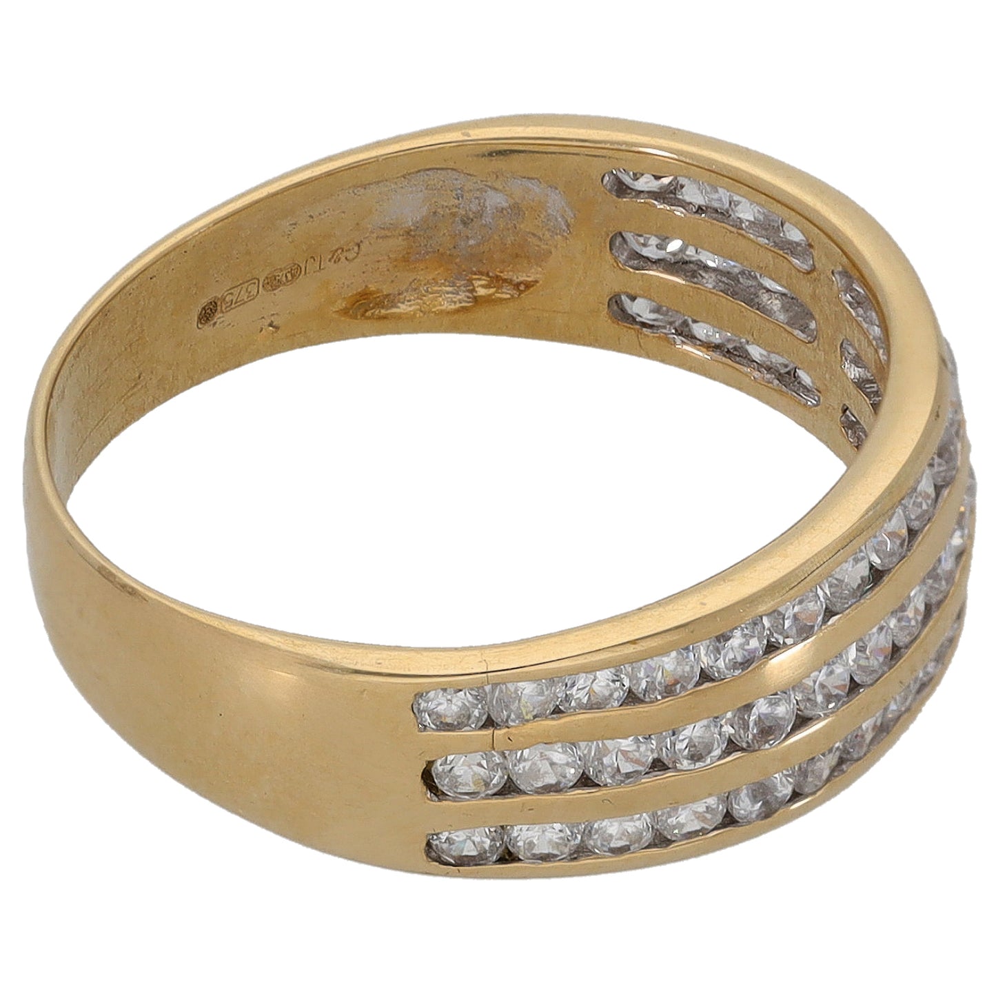 9ct Gold Cubic Zirconia Half Eternity Ring Size M