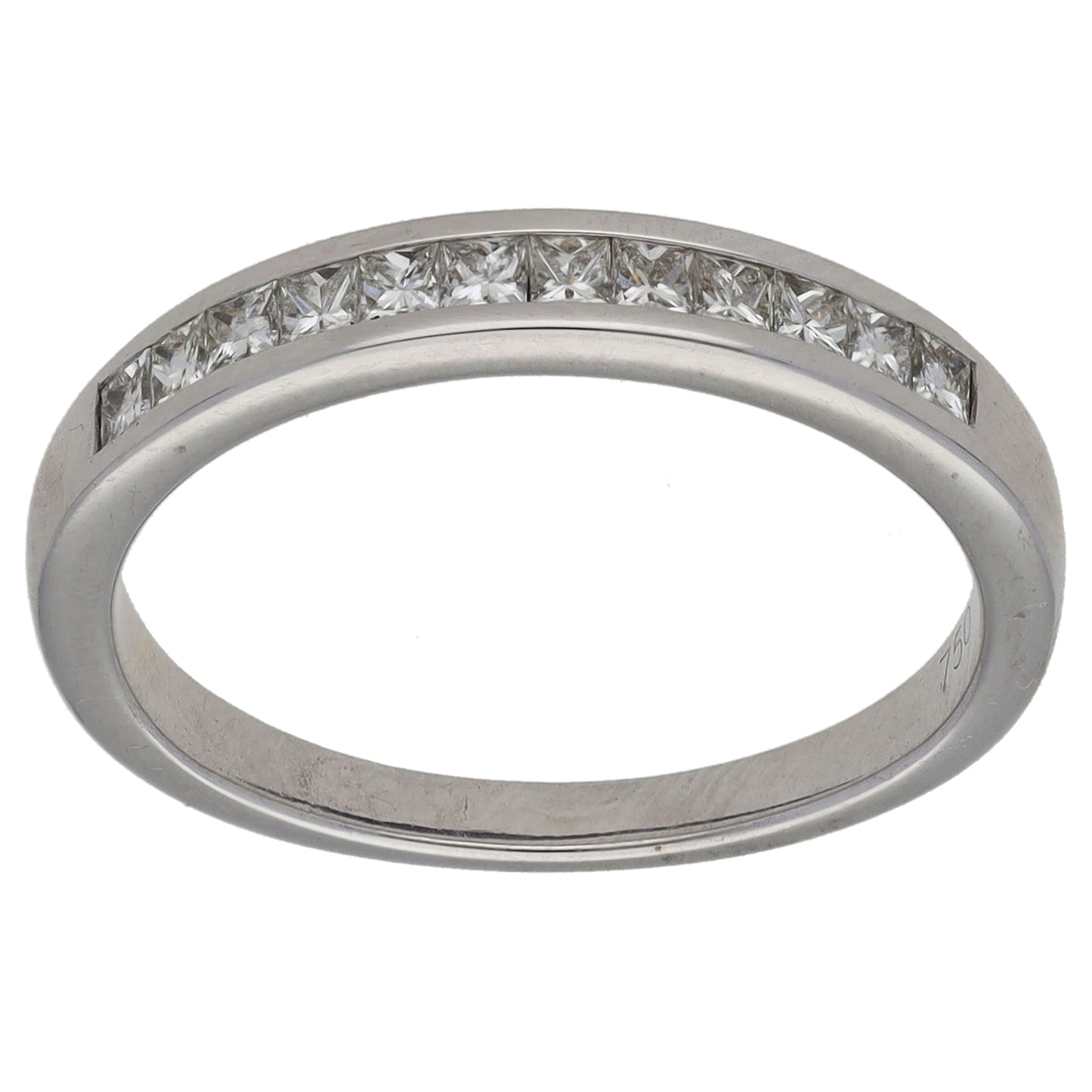 18ct White Gold 0.24ct Diamond Half Eternity Ring Size L