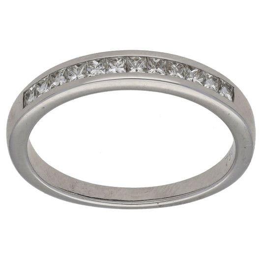 18ct White Gold 0.24ct Diamond Half Eternity Ring Size L