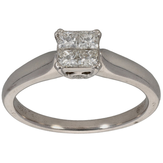 18ct Gold 0.39ct Diamond Dress/Cocktail Ring Size M