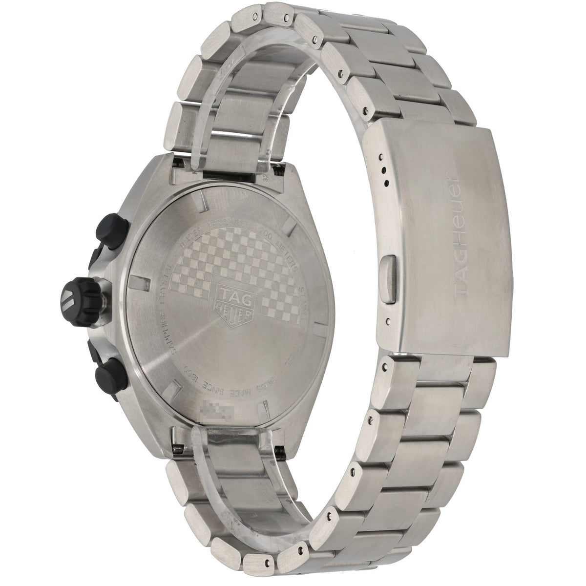 Tag Heuer Formula 1 CAZ1010, inside 43mm stainless steel case and link bracelet, rear angle image