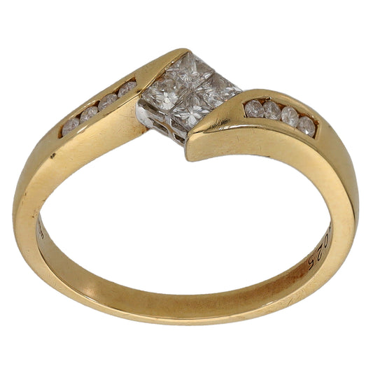 9ct Gold 0.28ct Diamond Cluster Ring Size K