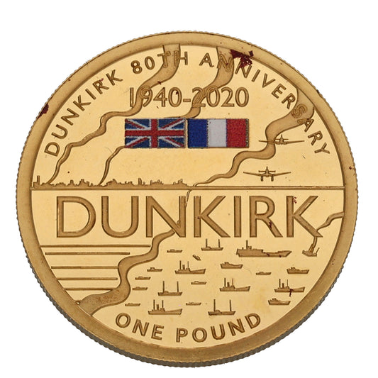 22ct Gold Dunkirk 80th Anniversary One Pound Coin 2020