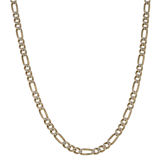 9ct Bi-Colour Gold Figaro Chain 18"